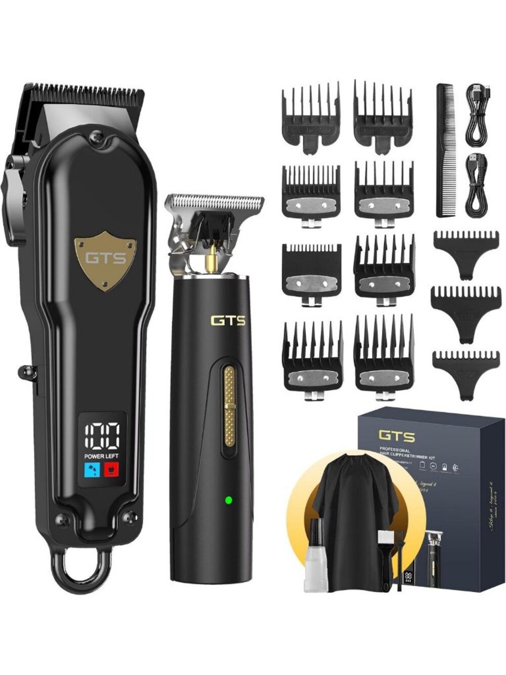 Men's Hair Clippers & Trimmers Set - Electric Barber Clippers with Box, Gifts